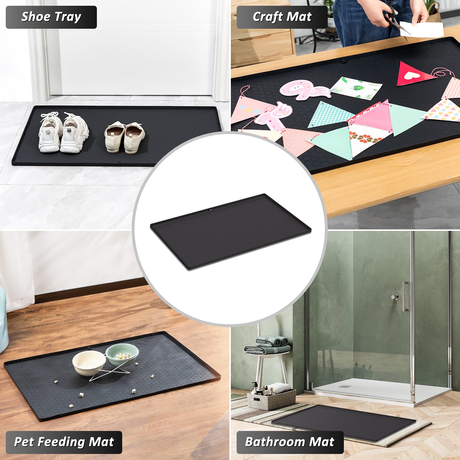 Waterproof Under Sink Mat, 34'' X 22'' Silicone Under Sink Liner Cabinet Mat Protector/Drips Leaks Spills Tray For Kitchen Bathr